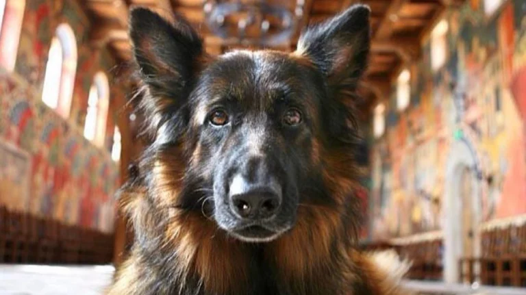Lupo at Castello di Amarosa.