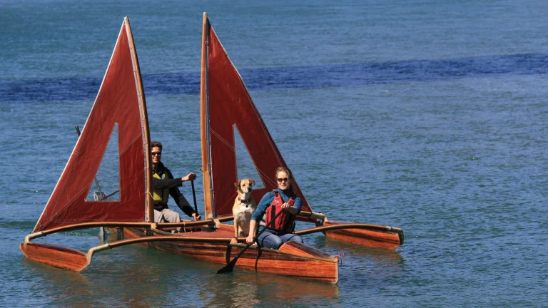 Dogs welcome on-ultra stable redwood outriggers.